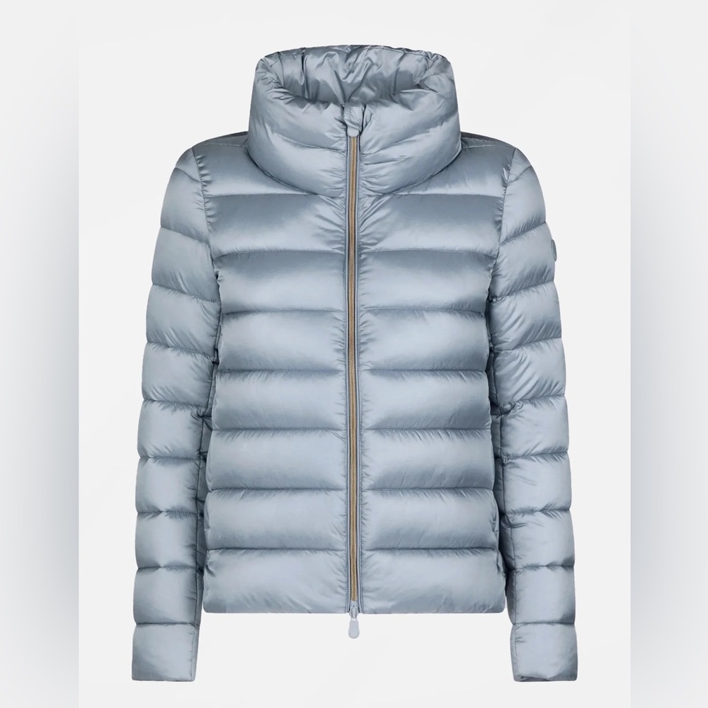 Save The Duck Elsie Puffer Jacket, size Medium in Blue Fog